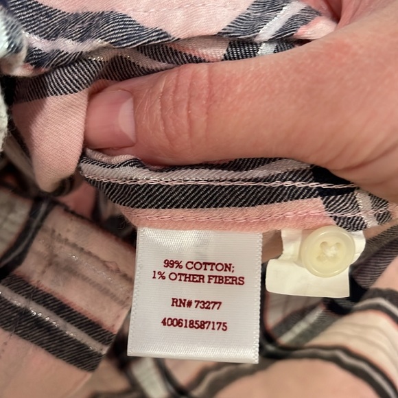 Pink silver sparkle plaid so long sleeve button top - Picture 6 of 10